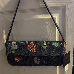 Embroidered Navy Women's Bag
